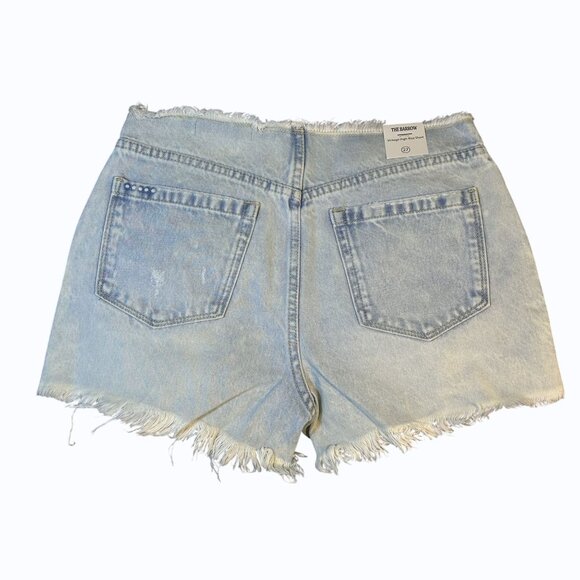 BlankNYC The Barrow Vintage High-Rise Denim Shorts Light Wash Frayed Hem Size 27 - Picture 5 of 16